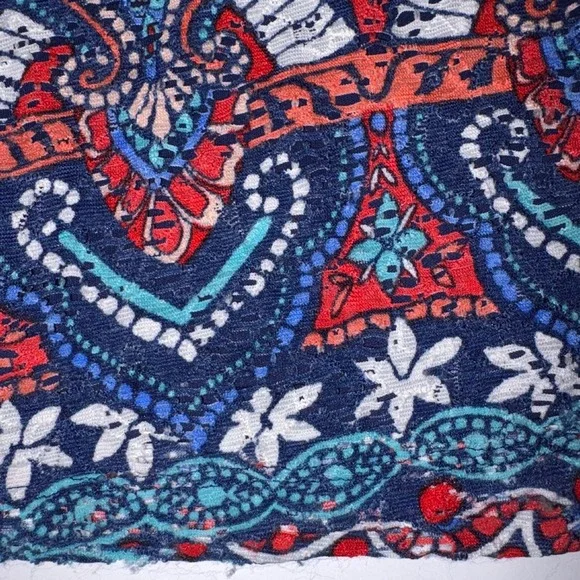 Ronni Nicole Womens Size 10 Navy Blue Red Tribal Print Sleeveless Dress - Picture 4 of 12